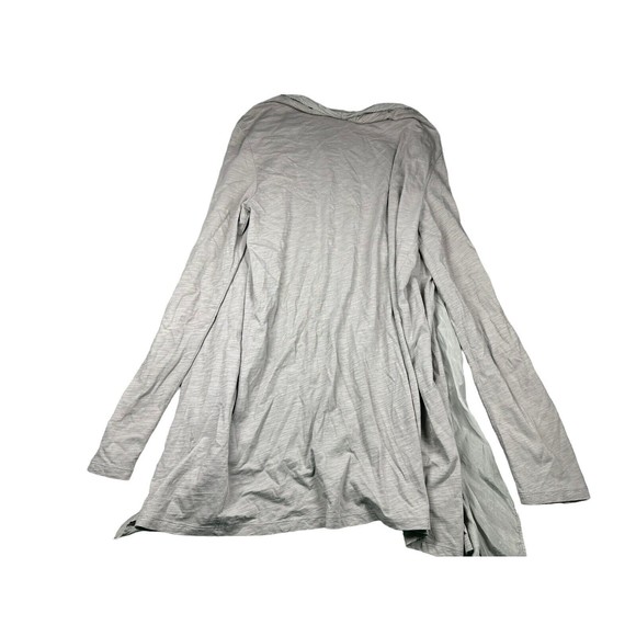 GARNET HILL cardigan Gray knit‎ cotton silk Blend ruffle M - Picture 2 of 6